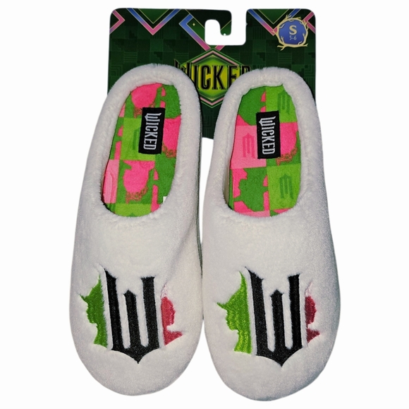 Wicked White Slippers with Green. Pink & Black Logo. Multiple sizes, NWTNWT - Picture 3 of 7